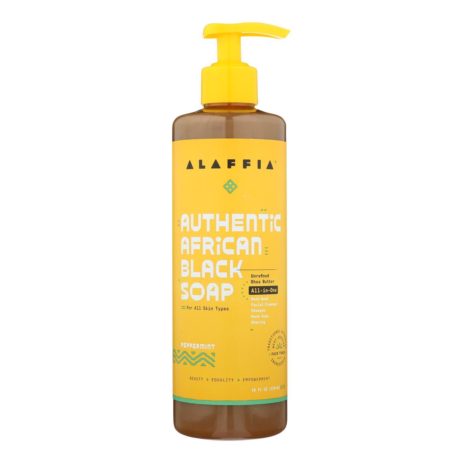 Alaffia - African Black Soap - Peppermint - 16 Fl Oz.