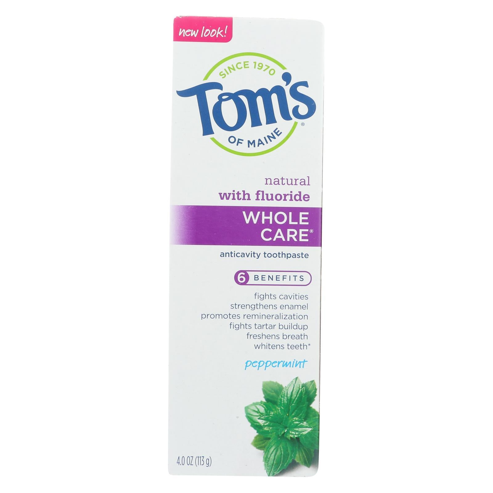 Tom&#39;s Of Maine - Tp Whole Care Ppmnt Fluor - Case Of 6 - 4 Oz