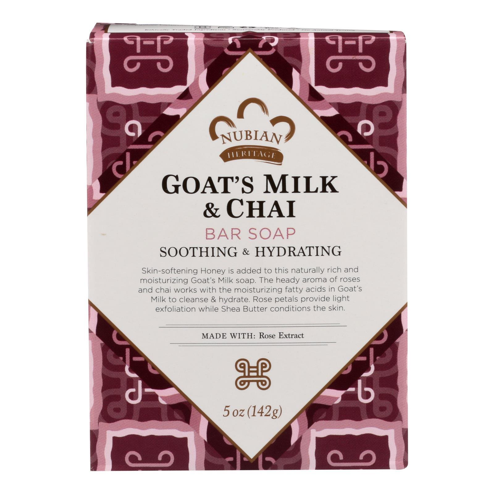 Nubian Heritage Bar Soap Goat&#39;s Milk And Chai - 5 Oz